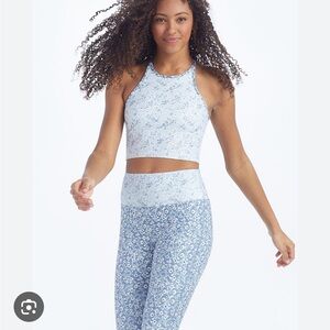 Summersalt The High Neck Midi Sports Bra Tank in bloom powder blue